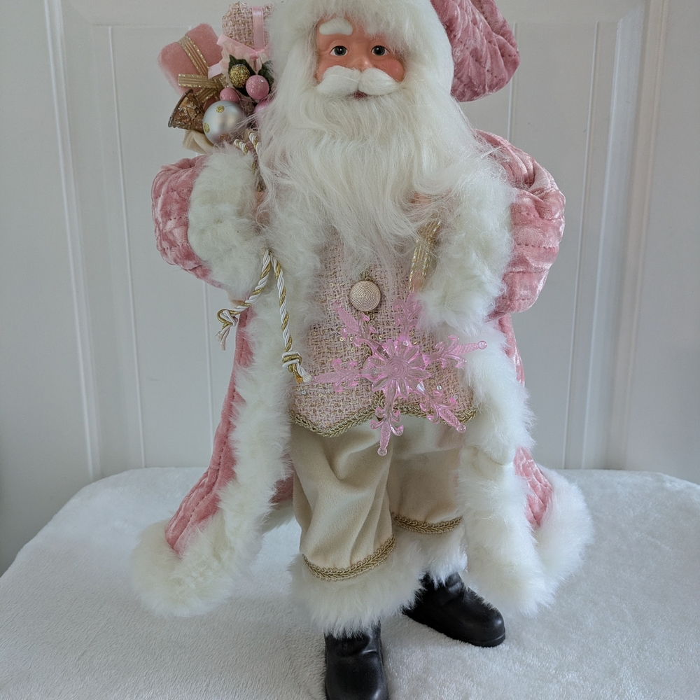NWT Pink Santa Claus Figurine - Picture 2 of 9